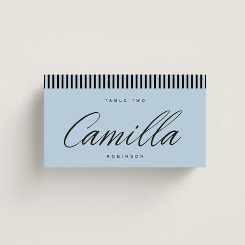 This is a sky wedding place cards with standard by Blustery August called tarte tatin printing on signature in placecard