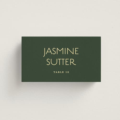 This is a citrus wedding place cards with standard by Angela Quan called grid printing on signature in placecard