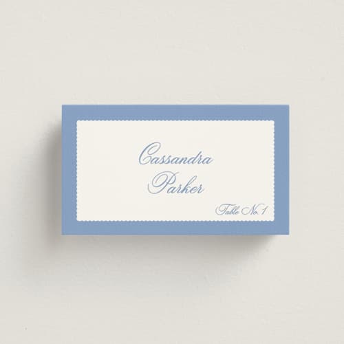 This is a sky wedding place cards with standard by Robert and Stella called constance printing on signature in placecard