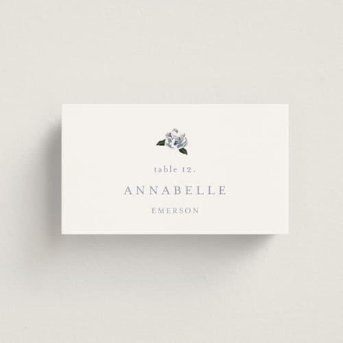 This is a french wedding place cards with standard by Design Lotus called be with you printing on signature in placecard