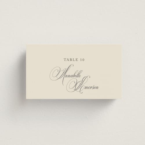 This is a oreo creme wedding place cards with standard by Design Lotus called wonderful tonight printing on signature in placecard