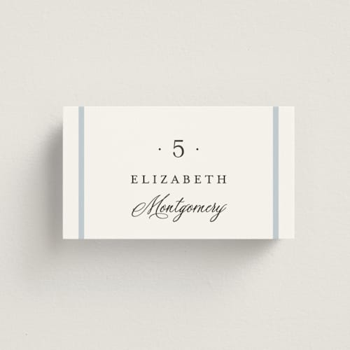 This is a hydrangea wedding place cards with standard by Carolyn MacLaren called dotted classic printing on signature in placecard