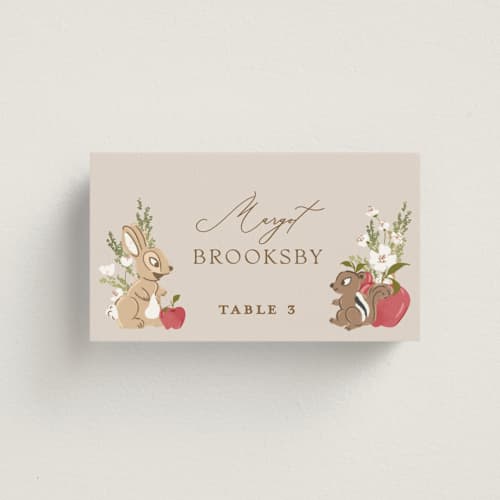 This is a forest floo wedding place cards with standard by Erin L. Wilson called disney's snow white someday printing on signature in placecard