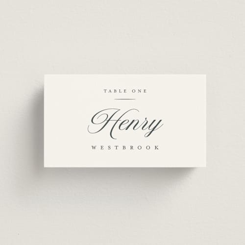 This is a chiffon wedding place cards with standard by Eric Clegg called together always printing on signature in placecard