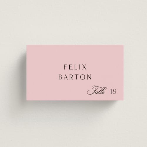 This is a peony wedding place cards with standard by Megan Davis called nola printing on signature in placecard