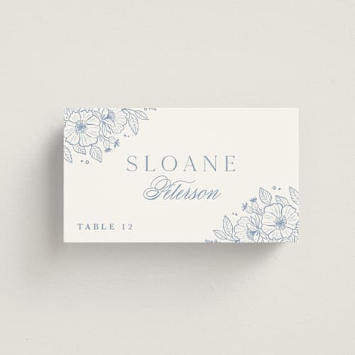 This is a nova wedding place cards with standard by Kristen Smith called wild roses printing on signature in placecard