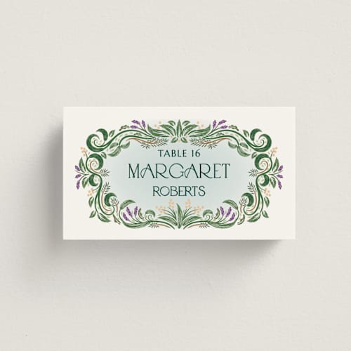This is a spruce wedding place cards with standard by Paper Sun Studio called sierra printing on signature in placecard