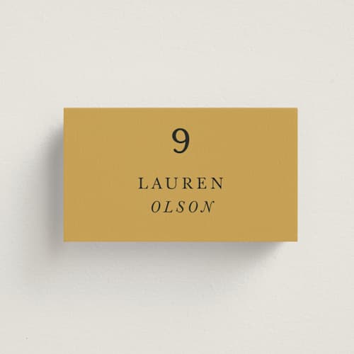 This is a sunrise wedding place cards with standard by Lindsay Megahed called silhouette printing on signature in placecard