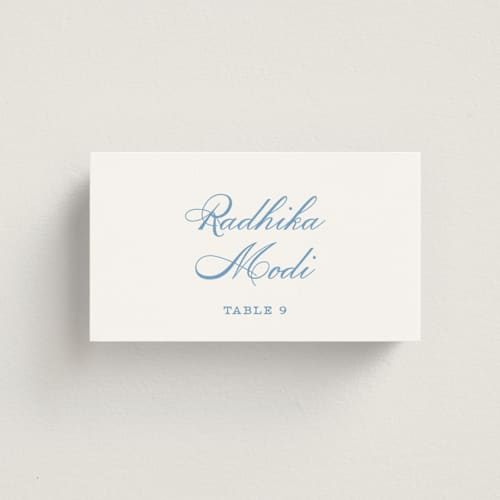 This is a capri wedding place cards with standard by Creo Study called royalty printing on signature in placecard