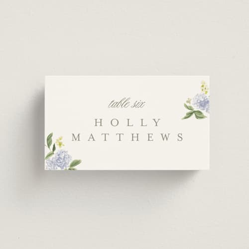 This is a sky wedding place cards with standard by Everett Paper Goods called ocean point printing on signature in placecard