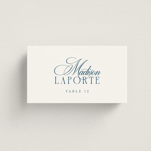 This is a ocean wedding place cards with standard by Kelly Schmidt called hilton printing on signature in placecard
