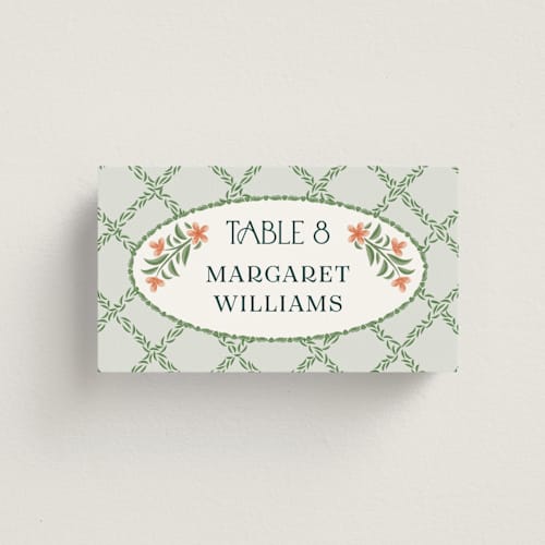 This is a pine wedding place cards with standard by Paper Sun Studio called river valley printing on signature in placecard