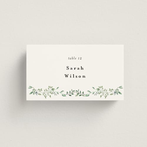 This is a mojito wedding place cards with standard by Susan Moyal called monogramed arch printing on signature in placecard