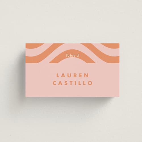 This is a candy wedding place cards with standard by Catherine Culvenor called bubblegum printing on signature in placecard