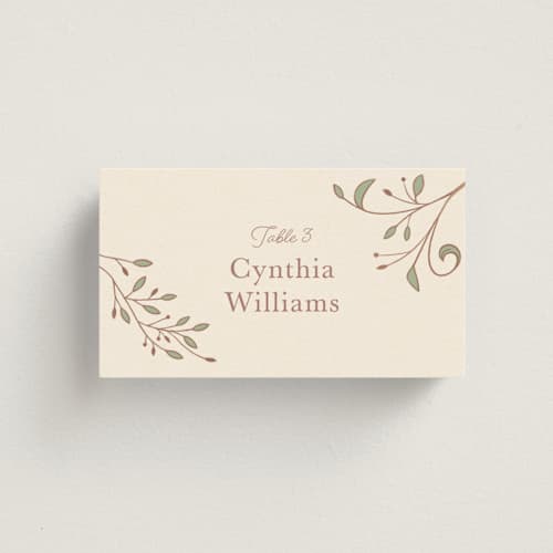 This is a autumn wedding place cards with standard by Morgan Ramberg called disney storybook printing on signature in placecard