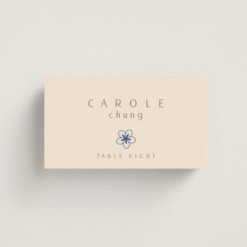 This is a marseille bleu wedding place cards with standard by Deborah Chou called two toned printing on signature in placecard