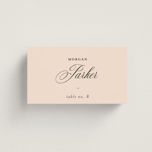 This is a peony wedding place cards with standard by Sara Hicks Malone called westview printing on signature in placecard