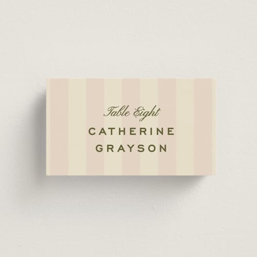 This is a blush wedding place cards with standard by Ellen Schlegelmilch called hayden printing on signature in placecard