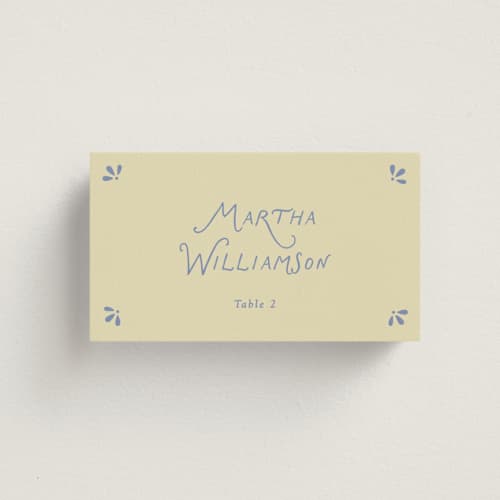 This is a sage wedding place cards with standard by Erin L. Wilson called gnossienne printing on signature in placecard