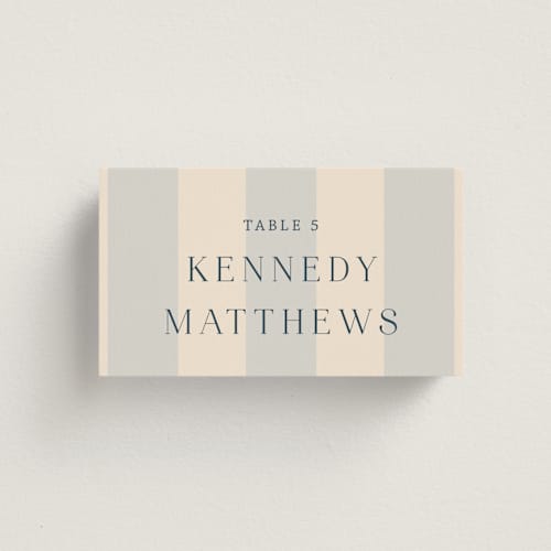 This is a sea breeze wedding place cards with standard by Rebecca Durflinger called nautical nuptials printing on signature in placecard