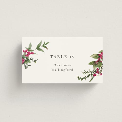 This is a peony wedding place cards with standard by Susan Moyal called romantic florals printing on signature in placecard