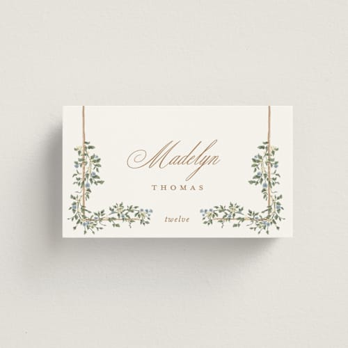 This is a lake wedding place cards with standard by Leah Bisch called arbour printing on signature in placecard
