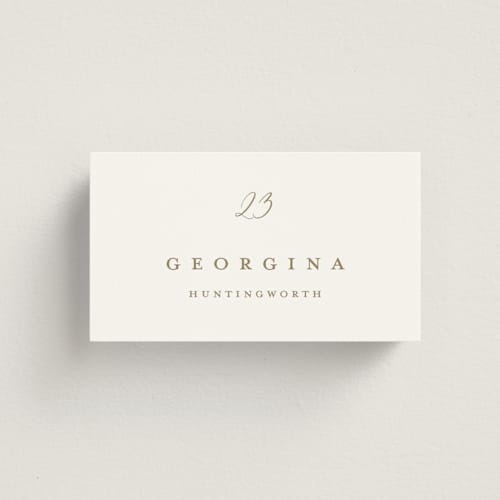 This is a pearl wedding place cards with standard by chocomocacino called spiku printing on signature in placecard