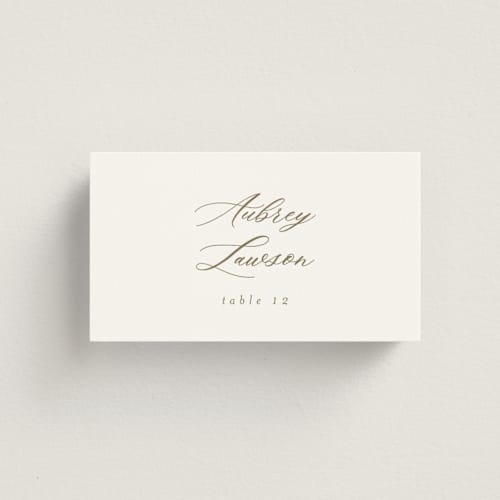 This is a fawn wedding place cards with standard by AK Graphics called rustic barn printing on signature in placecard