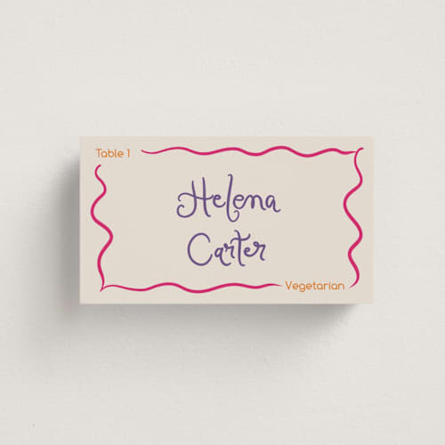 This is a marmalade wedding place cards with standard by Madison Kic called swoop meal choice placards printing on signature in placecard