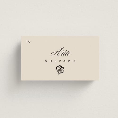 This is a coal wedding place cards with standard by Pixel and Hank called watercolor printing on signature in placecard