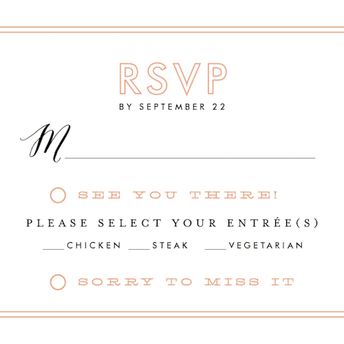 This is a petal rsvp postcards with standard by Sarah Curry called heartbeat printing on signature in postcard