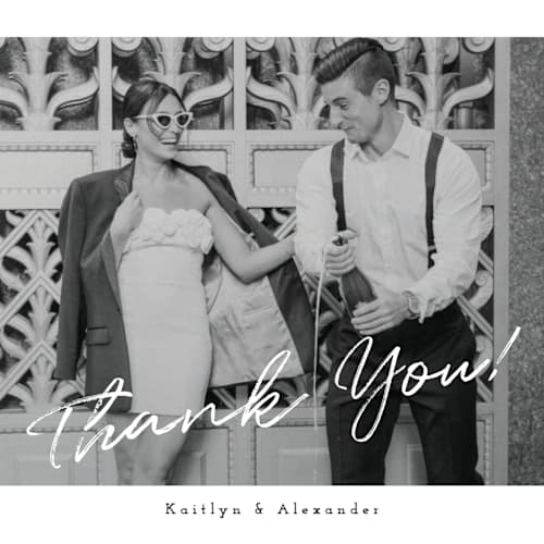 This is a cloud thank you postcards with standard by Adelyn T. called photograph scribble printing on signature in postcard