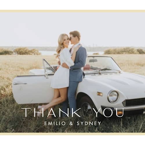 This is a lemon thank you postcards with standard by Ellen Schlegelmilch called palmetto printing on signature in postcard