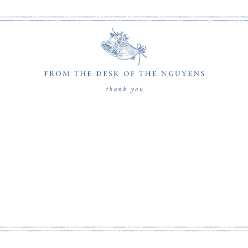 This is a blue mist thank you postcards with standard by Design Lotus called amalfi blue printing on signature in postcard