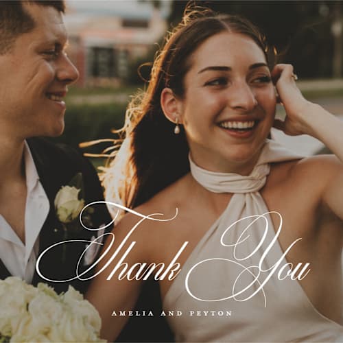 This is a ocean thank you postcards with standard by Kelly Schmidt called hilton printing on signature in postcard