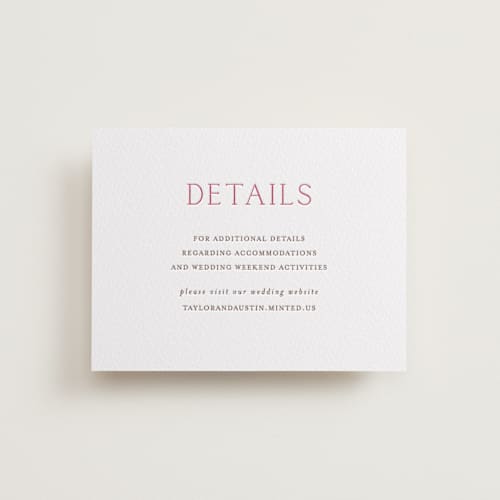 This is a azalea | burnt sienna letterpress wedding invitations with letterpress by Vanessa Doyle called in love printing on white cotton in standard