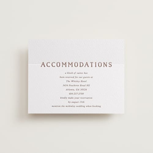 This is a burnt sienna letterpress wedding invitations with letterpress by Kelly Watkins called stripes printing on white cotton in standard