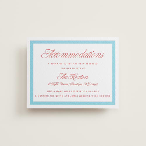 This is a ruby | vista letterpress wedding invitations with letterpress by Kelly Watkins called charm printing on white cotton in standard