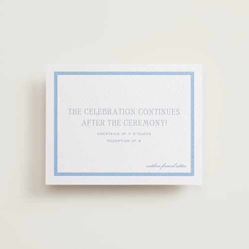 This is a vista letterpress wedding invitations with letterpress by Megan Davis called cheseapeake printing on white cotton in standard