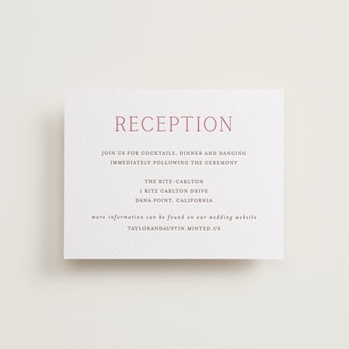 This is a azalea | burnt sienna letterpress wedding invitations with letterpress by Vanessa Doyle called in love printing on white cotton in standard