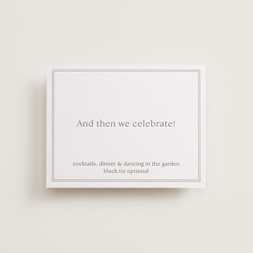 This is a cacao bean letterpress wedding invitations with letterpress by Megan Davis called perriand printing on white cotton in standard