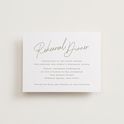 This is a artichoke enclosure cards with letterpress by chocomocacino called angeline printing on luxe white cotton in standard