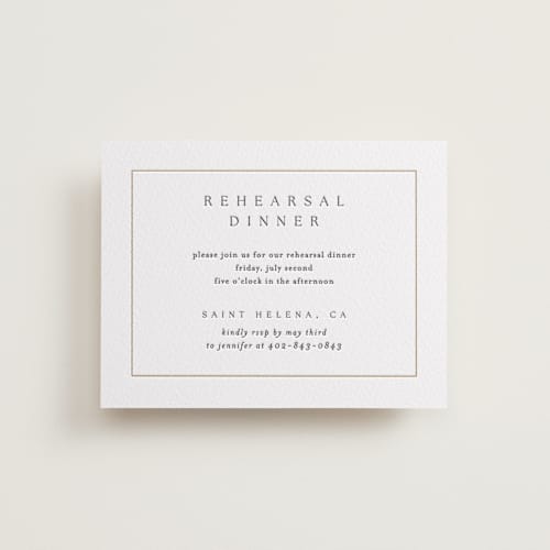 This is a saffron enclosure cards with letterpress by Kelly Schmidt called framed monogram printing on white cotton in standard
