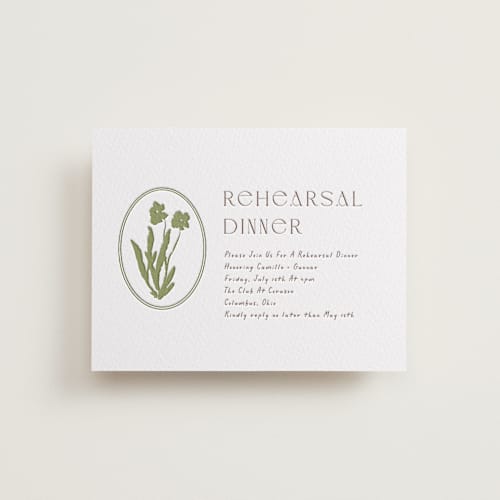 This is a burnt sienna enclosure cards with letterpress by Alaina Cherup called la graine printing on white cotton in standard