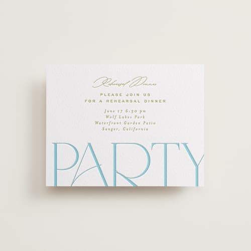 This is a robin's egg enclosure cards with letterpress by Owl and Toad called numerical printing on white cotton in standard