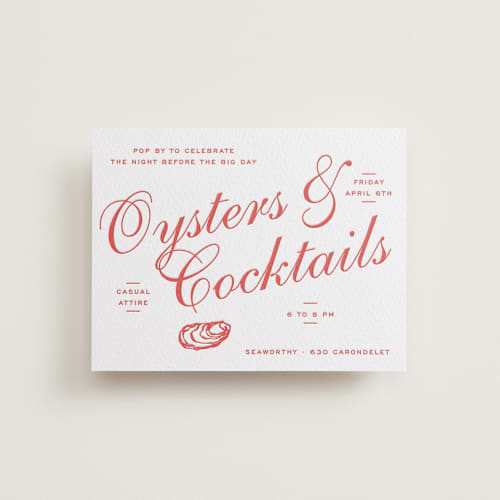 This is a ruby enclosure cards with letterpress by Megan Davis called larkin printing on white cotton in standard