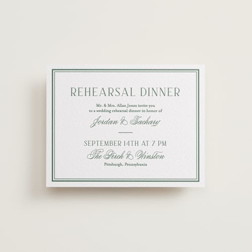 This is a evergreen enclosure cards with letterpress by letterfix called fresh classic printing on white cotton in standard