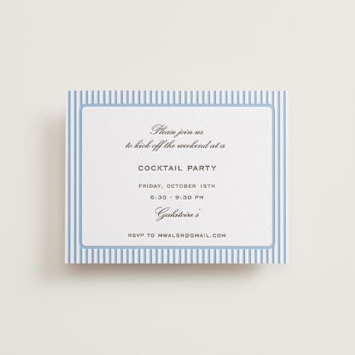 This is a robin's egg | cacao bean enclosure cards with letterpress by Megan Davis called aperitif printing on luxe white cotton in standard