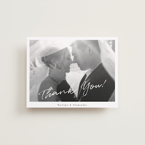 This is a cloud wedding thank you cards with standard by Adelyn T. called photograph scribble printing on recycled smooth signature in standard