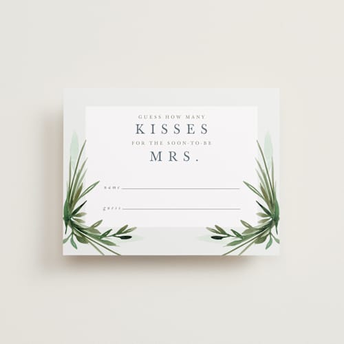 This is a fern bridal shower insert cards with standard by Kate Ahn called botanical frame printing on signature in standard
